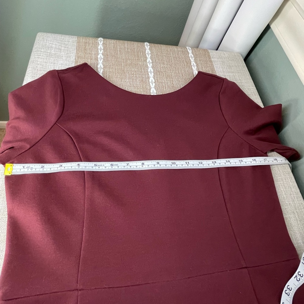 Ann Taylor Burgundy Dress Sz 8P - 8 Petite - Picture 7 of 11